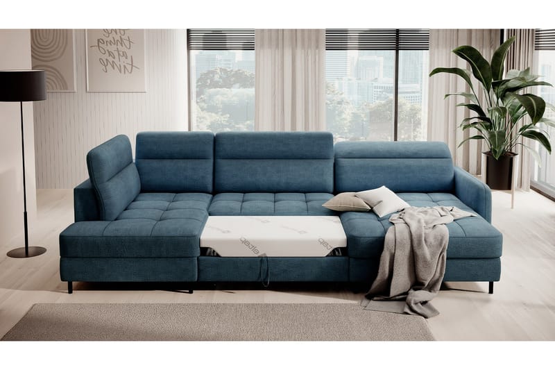 Berrto Soffa med Divan och Schäslong 5-sits - Blå - Möbler - Vardagsrum - Soffor - U-soffor