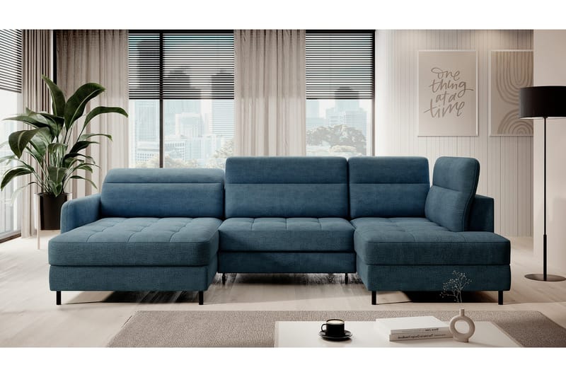 Berrto Soffa med Divan och Schäslong 5-sits - Blå - Möbler - Vardagsrum - Soffor - U-soffor
