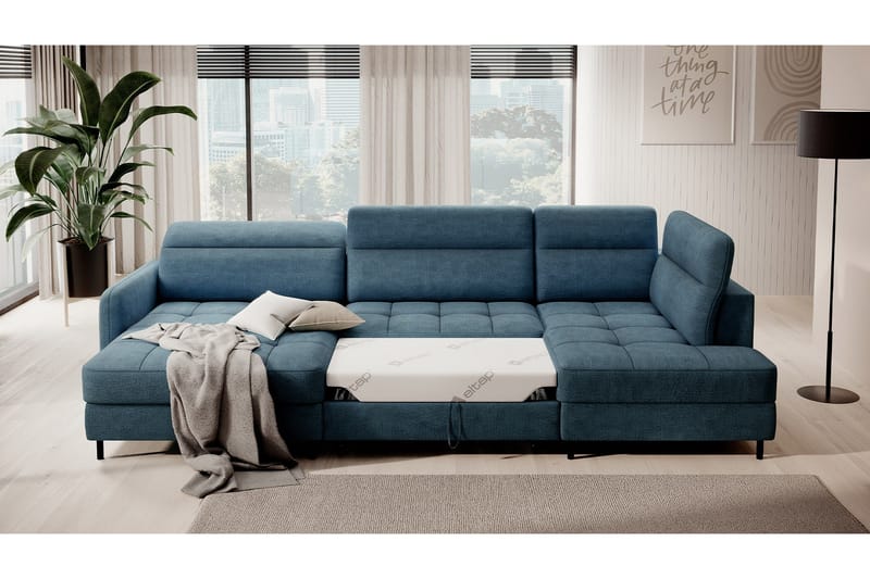 Berrto Soffa med Divan och Schäslong 5-sits - Blå - Möbler - Vardagsrum - Soffor - U-soffor