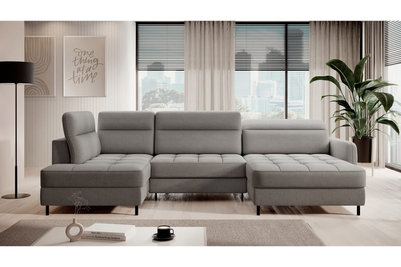 Berrto Soffa med Divan och Schäslong 5-sits - Grå - Möbler - Vardagsrum - Soffor - U-soffor