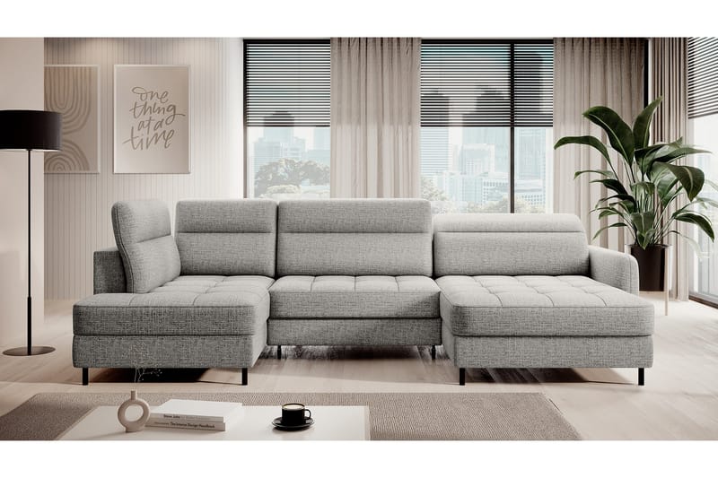 Berrto Soffa med Divan och Schäslong 5-sits - Grå - Möbler - Vardagsrum - Soffor - U-soffor