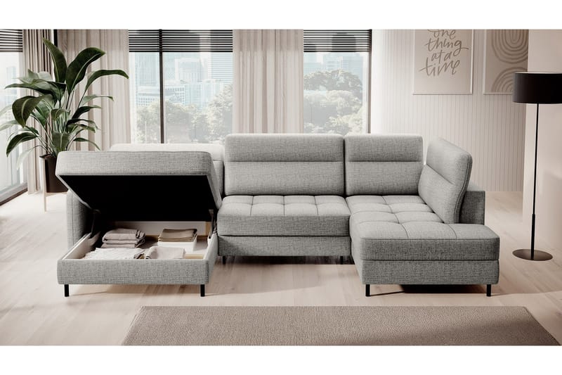 Berrto Soffa med Divan och Schäslong 5-sits - Grå - Möbler - Vardagsrum - Soffor - U-soffor