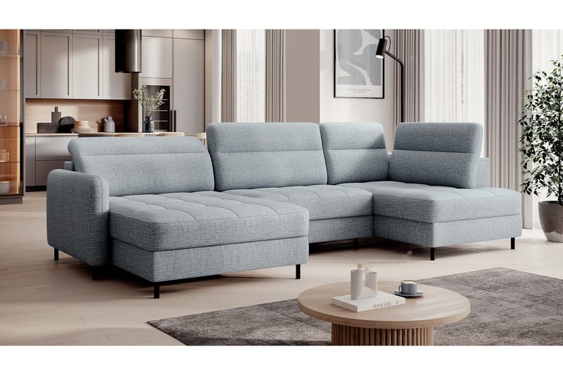 Berrto Soffa med Divan och Schäslong 5-sits Grå - Möbler - Vardagsrum - Soffor - U-soffor
