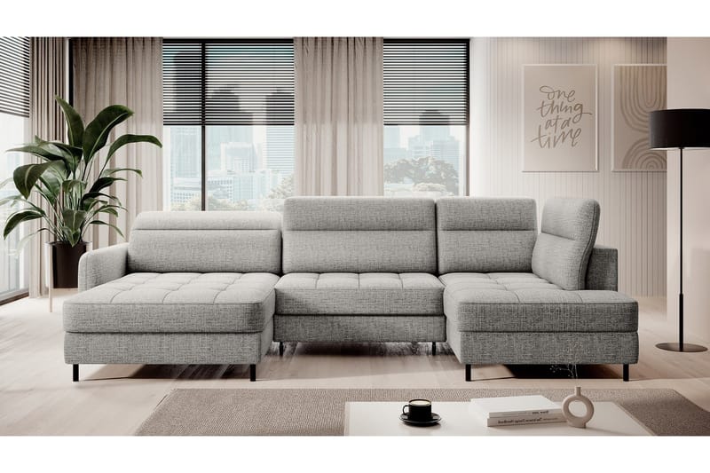 Berrto Soffa med Divan och Schäslong 5-sits - Grå - Möbler - Vardagsrum - Soffor - U-soffor
