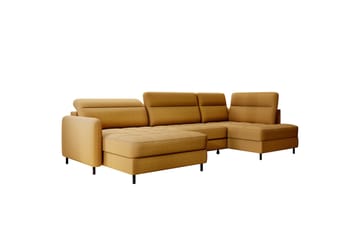 Berrto Soffa med Divan och Schäslong 5-sits - Guld - Möbler - Vardagsrum - Soffor - U-soffor