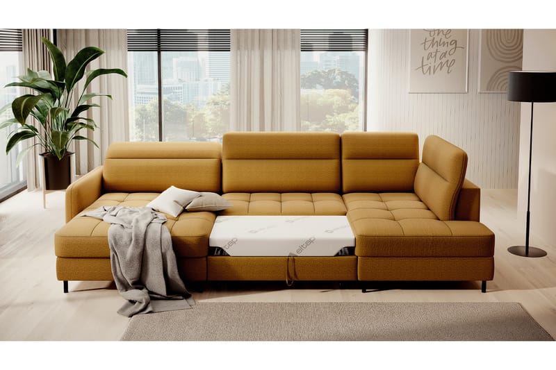 Berrto Soffa med Divan och Sch�äslong 5-sits Guld - Möbler - Vardagsrum - Soffor - U-soffor
