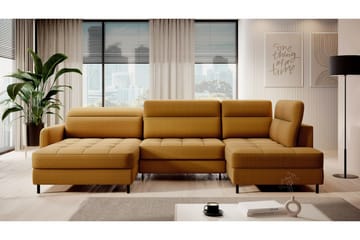Berrto Soffa med Divan och Schäslong 5-sits - Guld - Möbler - Vardagsrum - Soffor - U-soffor