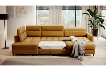 Berrto Soffa med Divan och Schäslong 5-sits - Guld - Möbler - Vardagsrum - Soffor - U-soffor