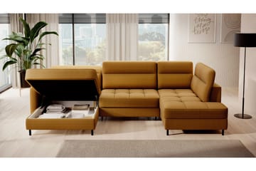 Berrto Soffa med Divan och Schäslong 5-sits - Guld - Möbler - Vardagsrum - Soffor - U-soffor