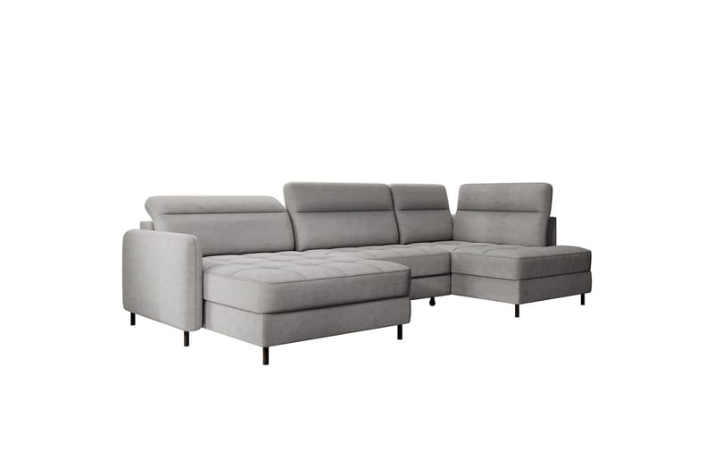 Berrto Soffa med Divan och Schäslong 5-sits - Ljusgrå - Möbler - Vardagsrum - Soffor - U-soffor