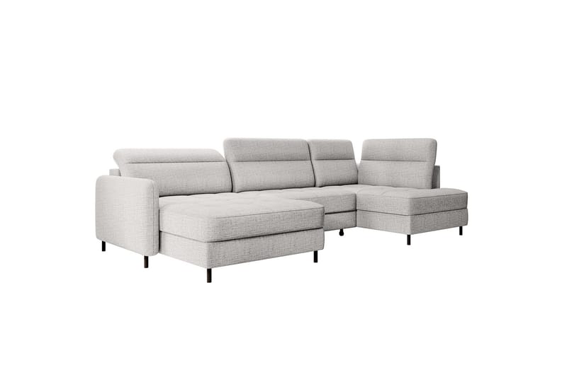 Berrto Soffa med Divan och Schäslong 5-sits - Ljusgrå - Möbler - Vardagsrum - Soffor - U-soffor