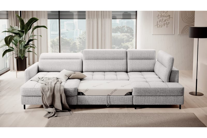 Berrto Soffa med Divan och Schäslong 5-sits - Ljusgrå - Möbler - Vardagsrum - Soffor - U-soffor