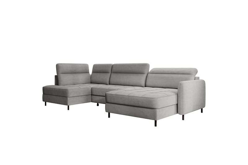 Berrto Soffa med Divan och Schäslong 5-sits - Ljusgrå - Möbler - Vardagsrum - Soffor - U-soffor