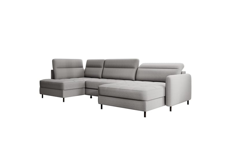 Berrto Soffa med Divan och Schäslong 5-sits Ljusgrå - Möbler - Vardagsrum - Soffor - U-soffor