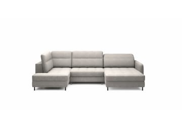 Berrto Soffa med Divan och Schäslong 5-sits Ljusgrå