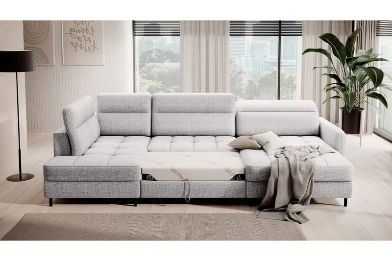 Berrto Soffa med Divan och Schäslong 5-sits - Ljusgrå - Möbler - Vardagsrum - Soffor - U-soffor