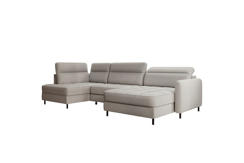 Berrto Soffa med Divan och Schäslong 5-sits - Ljusgrå - Möbler - Vardagsrum - Soffor - U-soffor