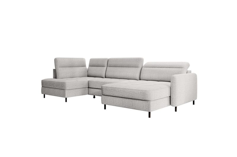 Berrto Soffa med Divan och Schäslong 5-sits - Ljusgrå - Möbler - Vardagsrum - Soffor - U-soffor