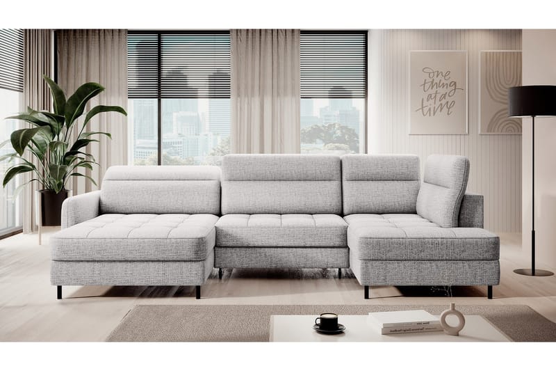 Berrto Soffa med Divan och Schäslong 5-sits - Ljusgrå - Möbler - Vardagsrum - Soffor - U-soffor