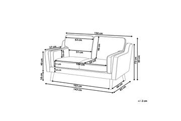 Bertha Soffa 2-sits - Vit/Ljust trä - Möbler - Vardagsrum - Soffor - 2-sits soffor