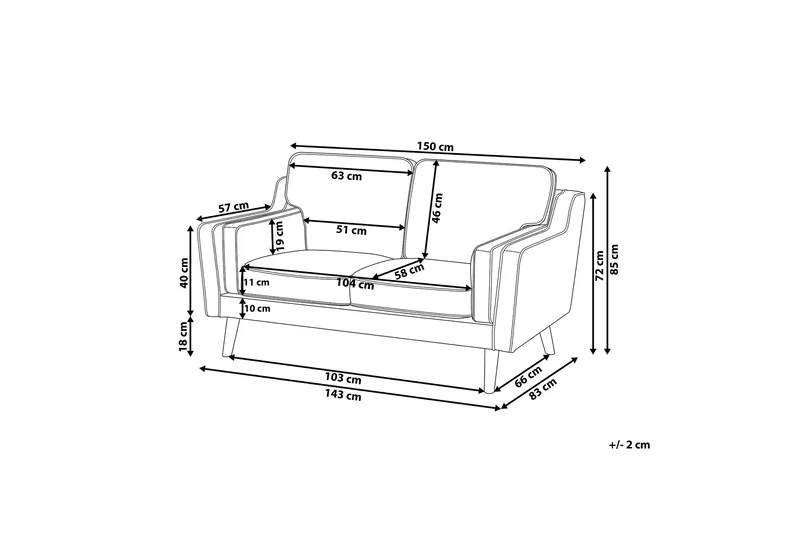 Bertha Soffa 2-sits - Vit/Ljust trä - Möbler - Vardagsrum - Soffor - 2-sits soffor