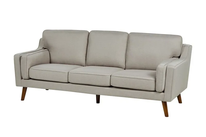 Bertha Soffa 3-sits - Beige/Mörkt trä - Möbler - Vardagsrum - Soffor - 3-sits soffor
