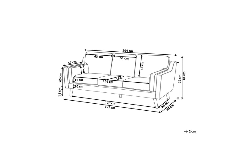Bertha Soffa 3-sits - Grön/Ljust trä - Möbler - Vardagsrum - Soffor - 3-sits soffor