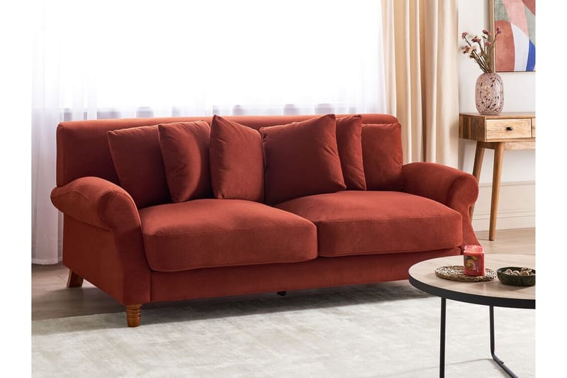Bijan Soffa 2-sits - Röd/Mörkt trä - Möbler - Vardagsrum - Soffor - 2-sits soffor