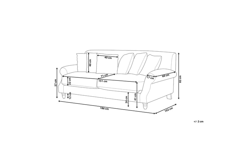 Bijan Soffa 2-sits - Vit/Mörkt trä - Möbler - Vardagsrum - Soffor - 2-sits soffor