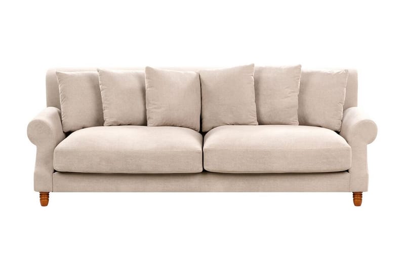 Bijan Soffa 3-sits, Beige/Mörkt trä