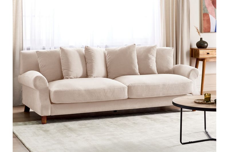 Bijan Soffa 3-sits - Beige/Mörkt trä - Möbler - Vardagsrum - Soffor - 3-sits soffor