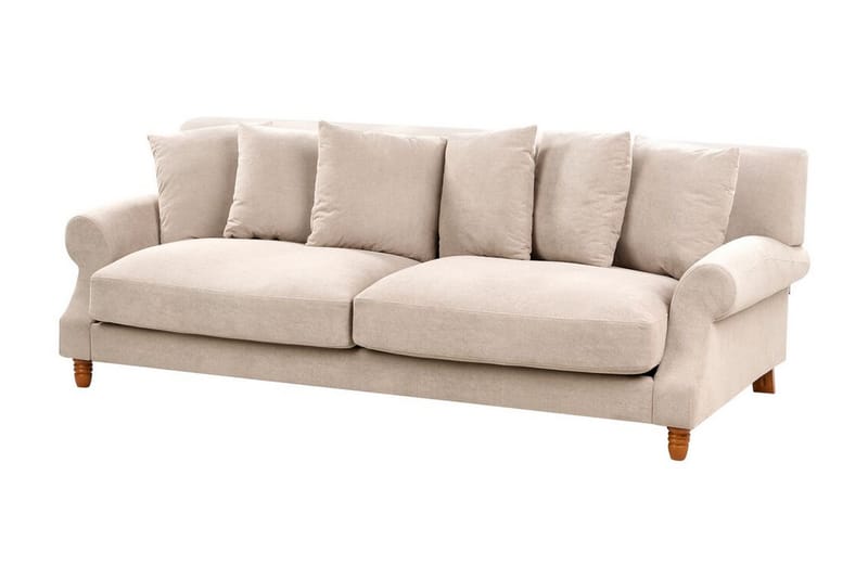 Bijan Soffa 3-sits - Beige/Mörkt trä - Möbler - Vardagsrum - Soffor - 3-sits soffor