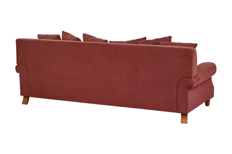 Bijan Soffa 3-sits - Röd/Mörkt trä - Möbler - Vardagsrum - Soffor - 3-sits soffor