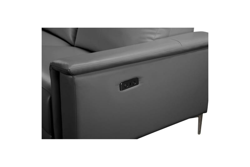 Hörnsoffa 3-sits Lund Grå, Läder/PU, Vänster Elektrisk Fåtölj - Grå, Läder/PU, Vänster Elektrisk Fåtölj - Möbler - Vardagsrum - Soffor - Reclinersoffor & Biosoffor