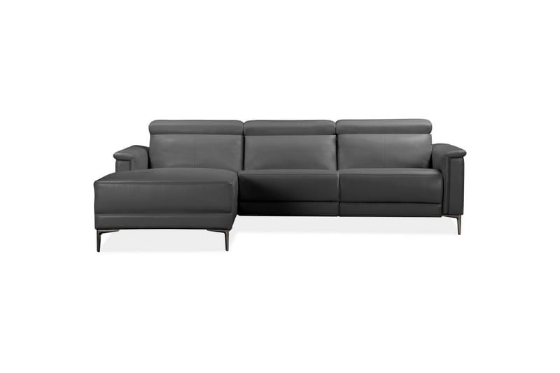 Hörnsoffa 3-sits Lund Grå, Läder/PU, Vänster Elektrisk Fåtölj - Grå, Läder/PU, Vänster Elektrisk Fåtölj - Möbler - Vardagsrum - Soffor - Reclinersoffor & Biosoffor