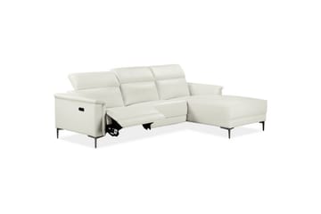 Hörnsoffa 3-sits Lund Kräm, PU, Höger elektrisk vilstol - Kräm, PU, Höger elektrisk vilstol - Möbler - Vardagsrum - Soffor - Reclinersoffor & Biosoffor
