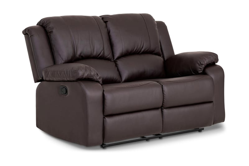 NANTERRE Liten Reclinersoffa 2-sits Konstläder - Fällbar soffa - Biosoffa Brun - Möbler - Vardagsrum - Soffor - Reclinersoffor & Biosoffor