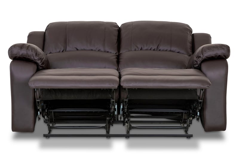 NANTERRE Liten Reclinersoffa 2-sits Konstläder - Fällbar soffa - Biosoffa Brun - Möbler - Vardagsrum - Soffor - Reclinersoffor & Biosoffor