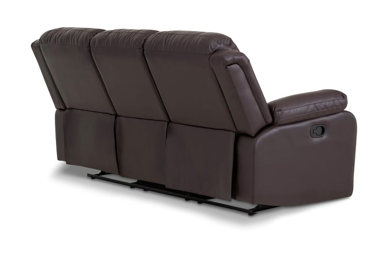 NANTERRE Reclinersoffa 3-sits Konstläder Brun - Reclinersoffor & Biosoffor