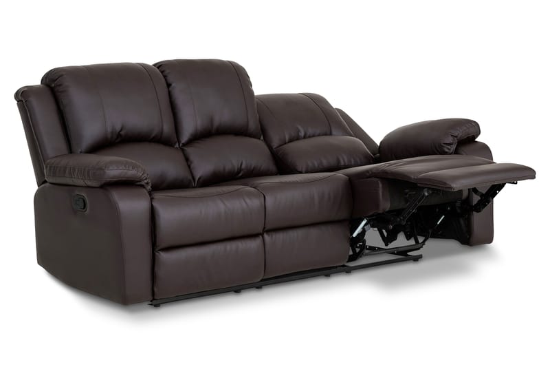 NANTERRE Reclinersoffa 3-sits Konstläder Brun - Reclinersoffor & Biosoffor