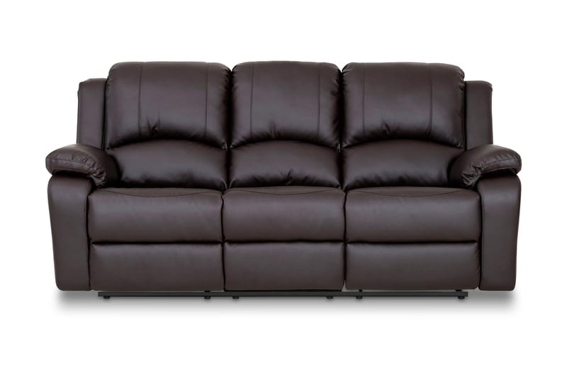 NANTERRE Reclinersoffa 3-sits Konstläder Brun - Reclinersoffor & Biosoffor