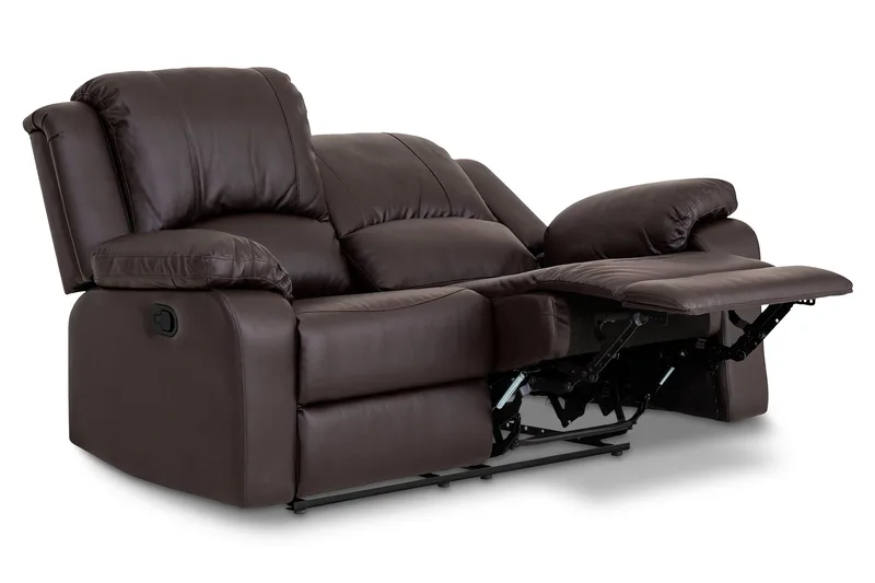 Norbo Liten Reclinersoffa 2-sits Konstläder - Fällbar soffa - Biosoffa - Brun - Möbler - Vardagsrum - Soffor - Reclinersoffor & Biosoffor