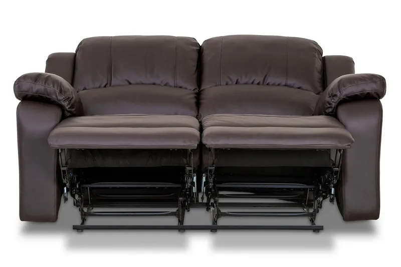Norbo Liten Reclinersoffa 2-sits Konstläder - Fällbar soffa - Biosoffa - Brun - Möbler - Vardagsrum - Soffor - Reclinersoffor & Biosoffor