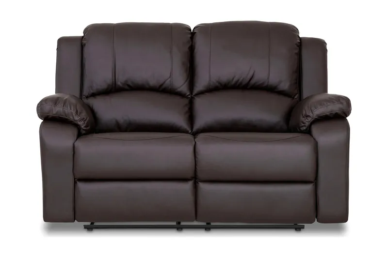 Norbo Liten Reclinersoffa 2-sits Konstläder - Fällbar soffa - Biosoffa, Brun