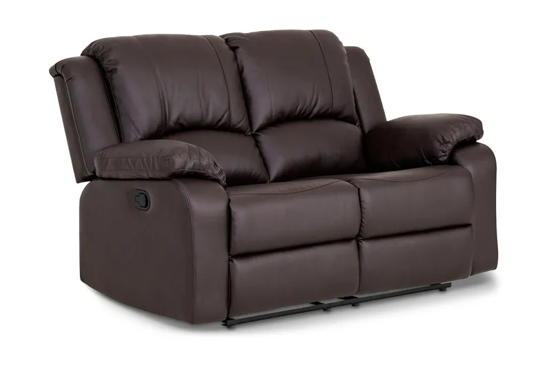 Norbo Liten Reclinersoffa 2-sits Konstläder - Fällbar soffa - Biosoffa - Brun - Möbler - Vardagsrum - Soffor - Reclinersoffor & Biosoffor