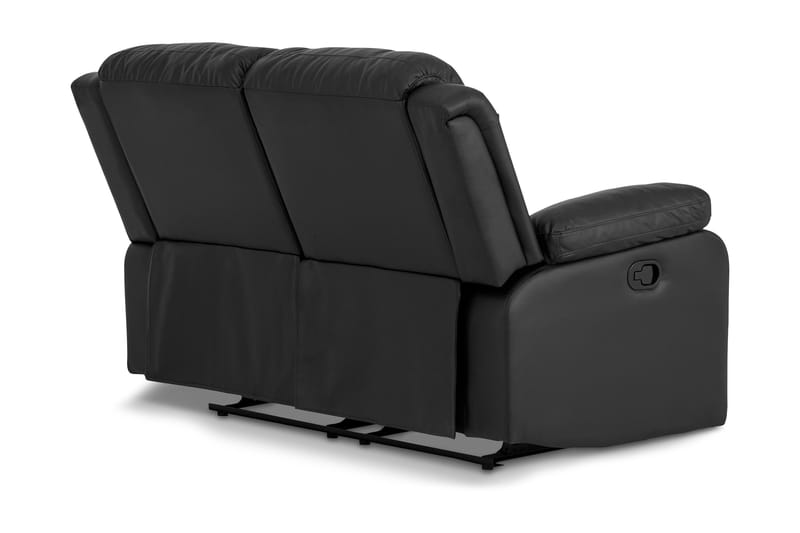 Norbo Liten Reclinersoffa 2-sits Konstläder - Fällbar soffa - Biosoffa - Svart / Mörk - Möbler - Vardagsrum - Soffor - Reclinersoffor & Biosoffor