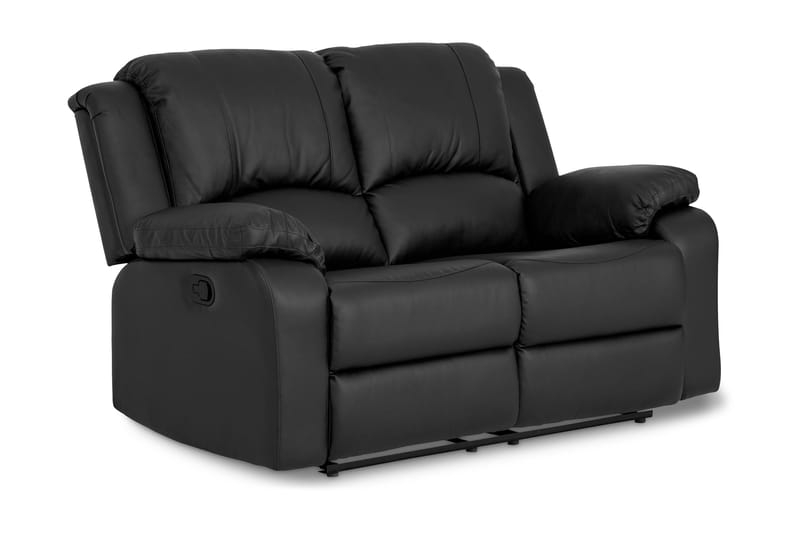Norbo Liten Reclinersoffa 2-sits Konstläder - Fällbar soffa - Biosoffa - Svart / Mörk - Möbler - Vardagsrum - Soffor - Reclinersoffor & Biosoffor