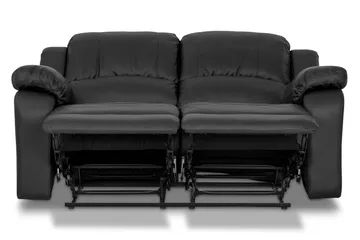 Norbo Liten Reclinersoffa 2-sits Konstläder - Fällbar soffa - Biosoffa - Svart / Mörk - Möbler - Vardagsrum - Soffor - Reclinersoffor & Biosoffor