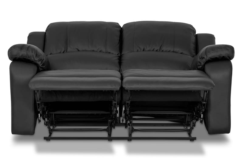 Norbo Liten Reclinersoffa 2-sits Konstläder - Fällbar soffa - Biosoffa - Svart / Mörk - Möbler - Vardagsrum - Soffor - Reclinersoffor & Biosoffor