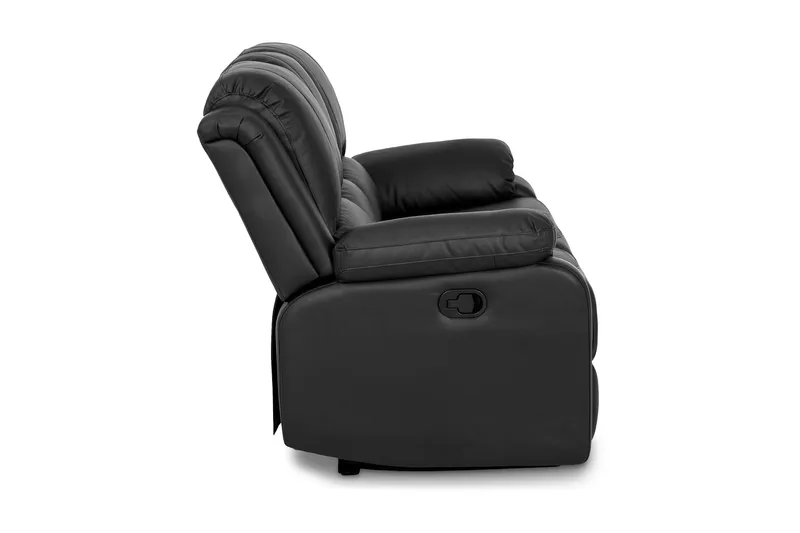 Norbo Skön Reclinersoffa 3 sits Konstläder - Fällbar soffa - Biosoffa - Svart - Möbler - Vardagsrum - Soffor - Reclinersoffor & Biosoffor